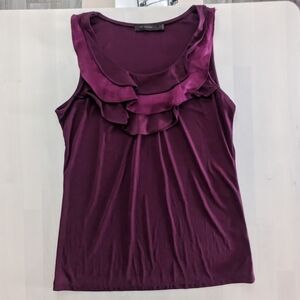 The Limited Ruffle Burgundy Sleeveless Blouse